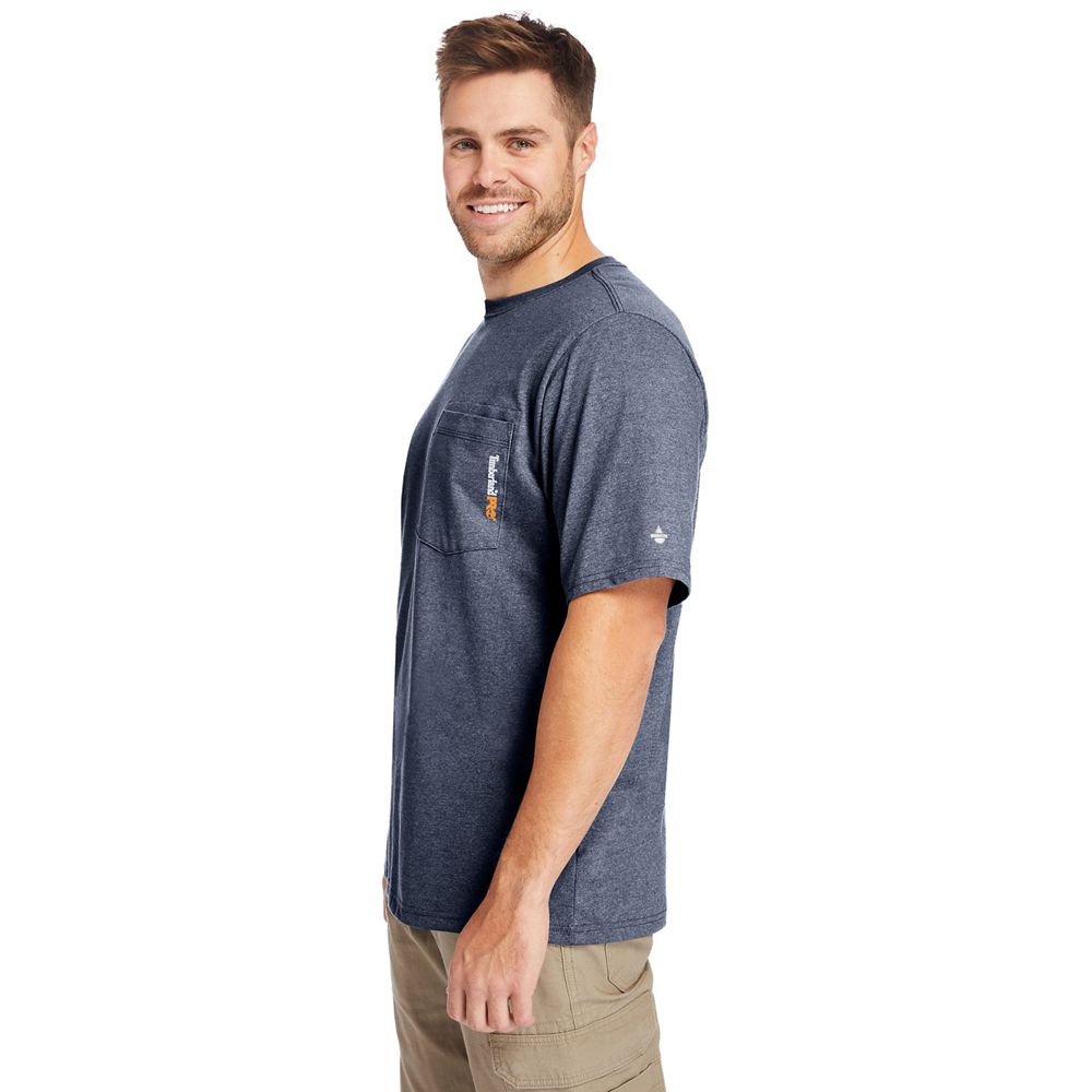 Camisetas Timberland Hombre Pro® Big & Tall Base Plate Short-Sleeve Azul Marino - Chile OCG-895403